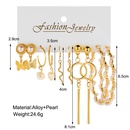 Elegant Creative Butterfly Snake Pearl Pendant OShape Alloy Earrings 5Pieces Setpicture8