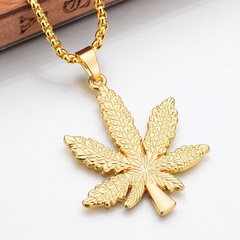 Fashion Gold Silver Maple Alloy Necklace Ornament Leaf Pendant
