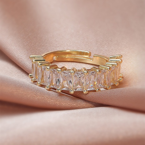 Mode Kupfer Gemischte Diamant Farbe Platz Zirkon Multi-Farbe Kleinen Finger Ring's discount tags