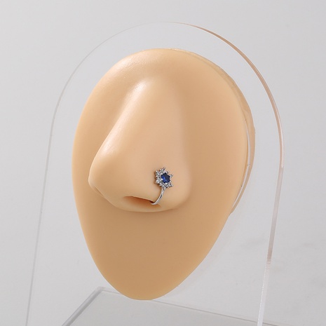 Anillo de Nariz de cobre Piercing sin perforaciones de circón de girasol con microincrustaciones de moda's discount tags