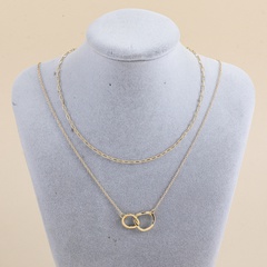 Fashion Simple Geometric Heart Shape Double Layer Clavicle Chain Alloy Buckle Necklace