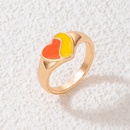 Fashion Jewelry Colorful Oil Letter Alloy Rainbow Heart Shaped Single Ringpicture11