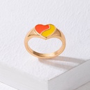 Fashion Jewelry Colorful Oil Letter Alloy Rainbow Heart Shaped Single Ringpicture9