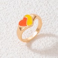 Fashion Jewelry Colorful Oil Letter Alloy Rainbow Heart Shaped Single Ringpicture12
