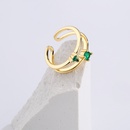 Fashion Simple Hand Jewelry CopperPlated Real Gold Zircon Geometric Open Ring Copperpicture6