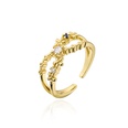 Fashion Simple Hand Jewelry CopperPlated Real Gold Zircon Geometric Open Ring Copperpicture10