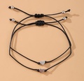 2021 New Womens Jewelry Simple Couple Girlfriends HeartShaped EightCharacter Bracelet TwoPiece Black and Whitepicture14