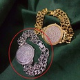 fashion zircon flower geometric bracelet Korean style simple tianium steel hand jewelrypicture60