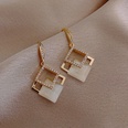 Real gold electroplating opal geometric square metal earringspicture13