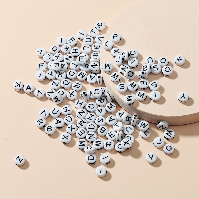 simple  4  7mm Handmade Beaded DIY Scattered Beads Letter Beads