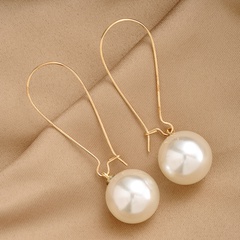 fashion simple style Large Pearl pendant alloy Earrings