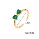 Fashion Simple Copper Electroplating Real Gold Micro Inlaid Zircon Bow Open Ringpicture9