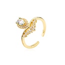 Fashion Copper Plated Real Gold Micro Inlaid Zircon Open Ringpicture10