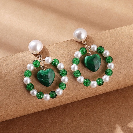 Fashion Creativity Resin Heart Shaped Pearl Glass Earrings's discount tags