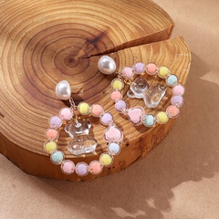 Mode Frische Nette Kreative Harz Bär Perlen Perle Ohrringe