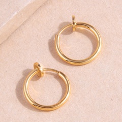 Fashion Simple Round Stainless Steel Glossy Ear Clip