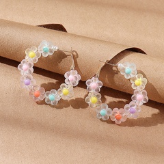 Mode Einfachen Niedlichen Kreative Perlen Harz Blume Ohrringe