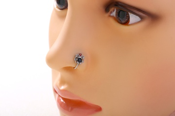 New Cute Animal Spider Micro Inlaid Zircon Perforation-Free Piercing Copper Nose Ring