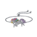 Fashion Dripping Oil Rhinestone Unicorn Necklace Bracelet earrings Ring Setpicture8