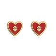 Fashion Copper 18K Gold Drop Oil Heart Shaped Vintage Stud Earringspicture13