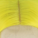Frauen Percke Lange Gerade Haar Chemische Faser Kopfbedeckungen Kleine Spitze Gelb Perckepicture15