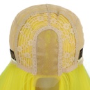 Frauen Percke Lange Gerade Haar Chemische Faser Kopfbedeckungen Kleine Spitze Gelb Perckepicture16