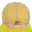 Frauen Percke Lange Gerade Haar Chemische Faser Kopfbedeckungen Kleine Spitze Gelb Perckepicture17