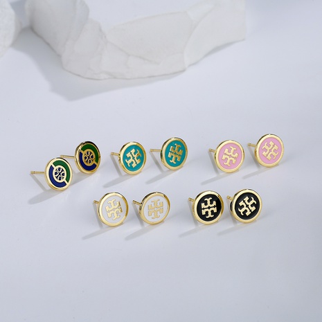 Moda cobre 18K oro goteo pendientes multicolor's discount tags