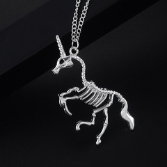 Fashion Simple Unicorn Bone shape pendant alloy Necklace