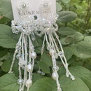 Bhmischen Stil Lange Quaste HandWoven Kristall Blumen Perle Ohrringepicture10