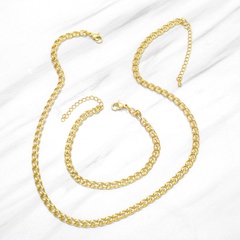Mode Hip Hop 18K Reales Gold Kupfer Überzug O-Förmigen Unisex Halskette Armband Ornament