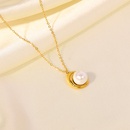 Fashion Water Drop Pearl 18K Gold Plated Pendant Stainless Steel Necklacepicture13