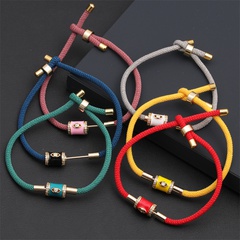 Fashion Color Retractable Adjustable Basic Red Milan Rope DIY Devil Eye Copper Bracelet