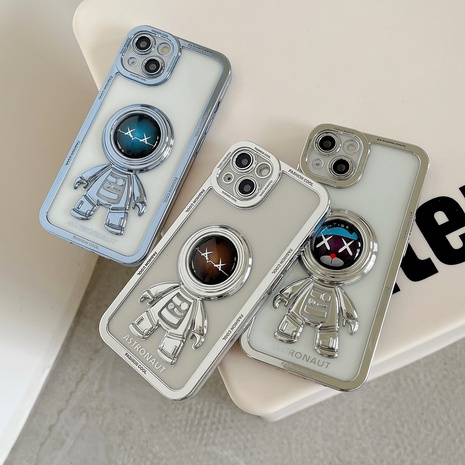 Fashion Creative Hollow-Out Electroplated Three-Dimensional Astronaut Protective Case for iPhone's discount tags