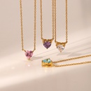Fashion New 18K GoldPlated Stainless Steel  HeartShaped Zircon Pendant Necklacepicture10