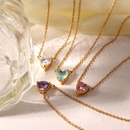 Fashion New 18K GoldPlated Stainless Steel  HeartShaped Zircon Pendant Necklacepicture11