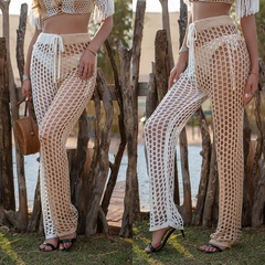 Fashion Hollow-out Two-Color Trousers Sexy Belt Beach Pants