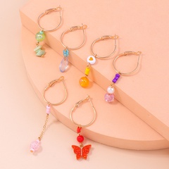 Ornament Fashion Sweet Cute Butterfly Beaded Water Drop Pendant Bead Ear Ring