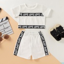 Fashion New Summer Casual Sports Solid Color Letters Printed TwoPiece Childrens Suitpicture9