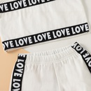 Fashion New Summer Casual Sports Solid Color Letters Printed TwoPiece Childrens Suitpicture5