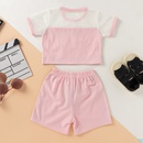 Fashion New Summer Casual Sports Solid Color Letters Printed TwoPiece Childrens Suitpicture7