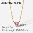 Fashion New 18K GoldPlated Stainless Steel  HeartShaped Zircon Pendant Necklacepicture12