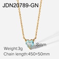 Moda nuevo 18K chapado en oro acero inoxidable en forma de corazn Zircon colgante collarpicture14