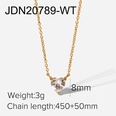 Fashion New 18K GoldPlated Stainless Steel  HeartShaped Zircon Pendant Necklacepicture15