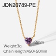 Fashion New 18K GoldPlated Stainless Steel  HeartShaped Zircon Pendant Necklacepicture13