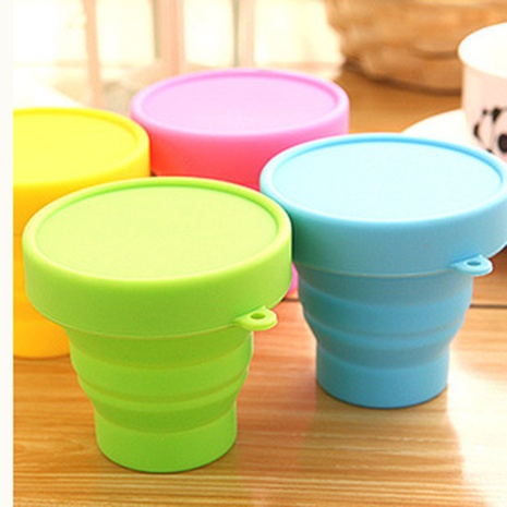 Portable Folding Silica Gel Cup Outdoor Portable Travel Cup Candy Color Portable Sports Cup's discount tags