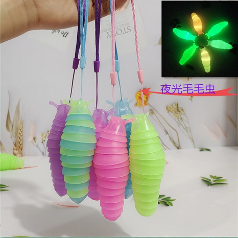 Luminous Caterpillar Keychain Rainbow Slug Children's Puzzle Decompression Toy's discount tags