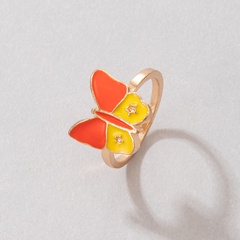Fashion Cute Cartoon Dripping Colorful Multi-Single Alloy Ring Wholesale