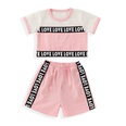 Fashion New Summer Casual Sports Solid Color Letters Printed TwoPiece Childrens Suitpicture18