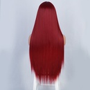 Frauen Percke Lange Gerade Haar Synthetische Percken Vordere Spitze Rot Perckepicture2